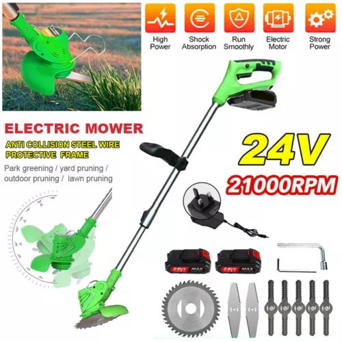 24V Cordless Strimmer Grass Trimmer Tree Cutter Garden Edger Electric 2Batteries - Picture 5 of 15