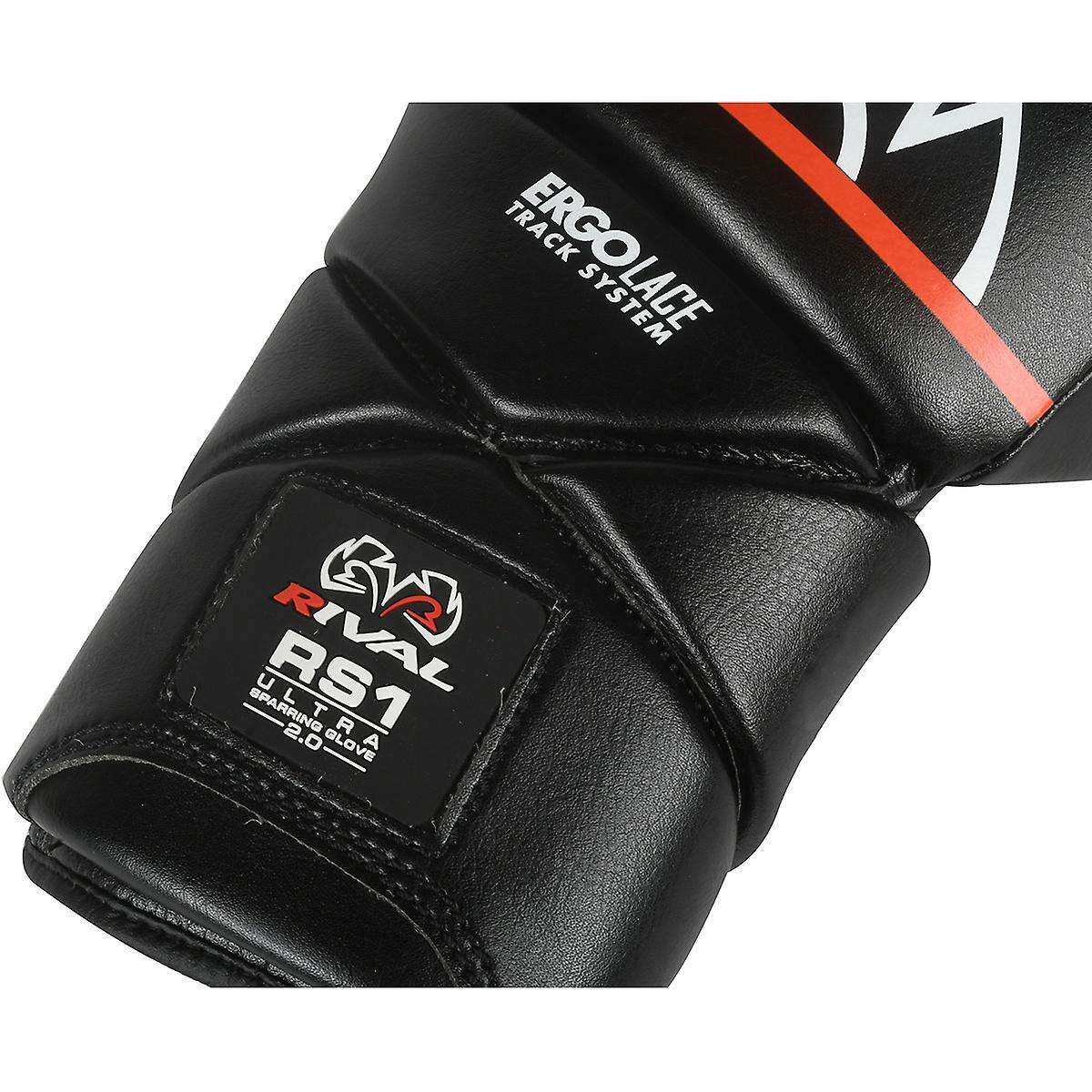 Rival Boxing RS1-2.0 Ultra Sparring Gloves Lace Up Black Bag Pads