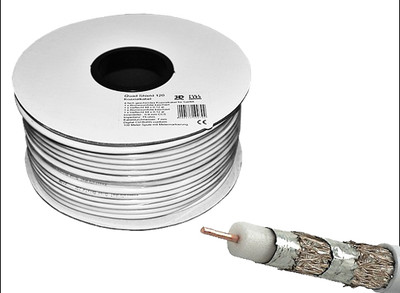 50 m 120 dB SAT Kabel Full HDTV Koaxialkabel 50m 120dB  4fach geschirmt 3D 4K 