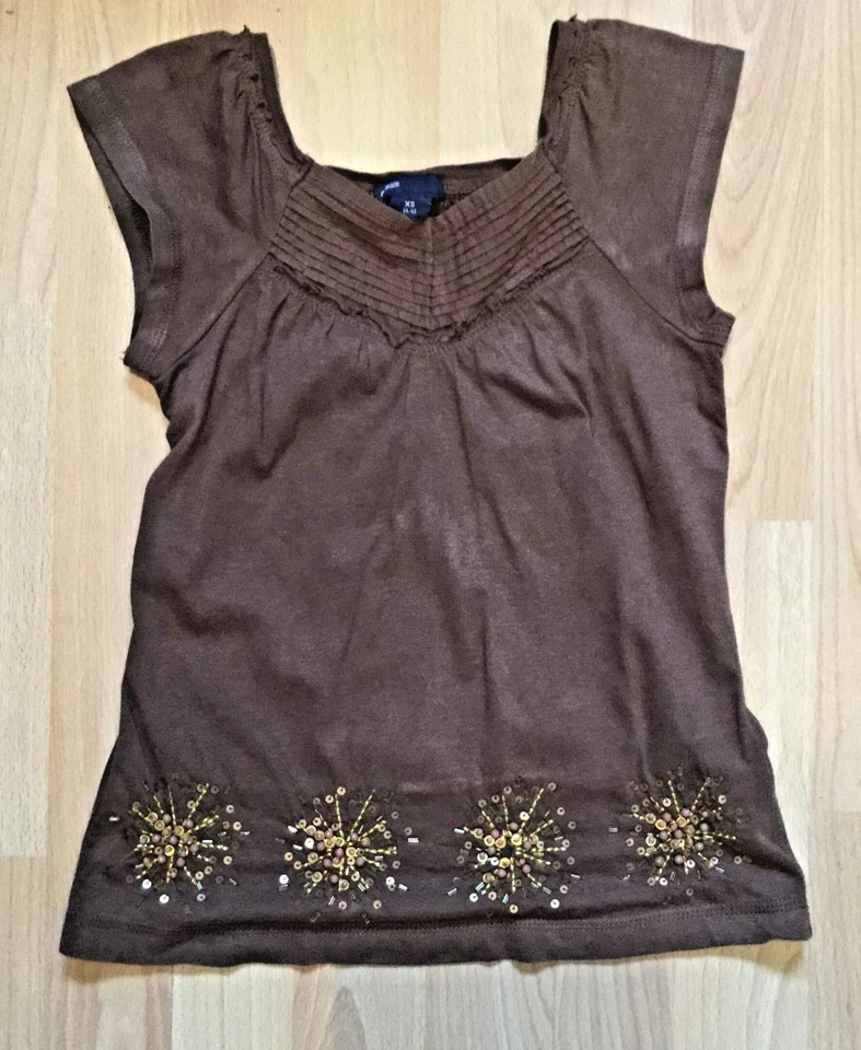 Gap Kids Girls Beaded 2 Piece Top & Skirt Outfit Brown Size 4/5 - Image 2 of 4