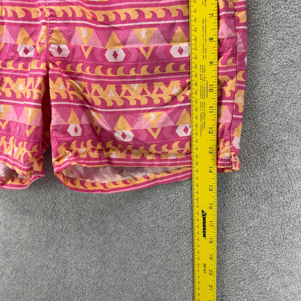 Pantalones Cortos Columbia Niña Grande 14/16 Rosa Geométrico Pull On Sin Forro Rendimiento Natación Foto 4 de 4