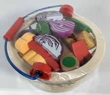 Magnetic Wooden Cutting Vegetables Food Play Toy Set Basket Fine Motor Skills