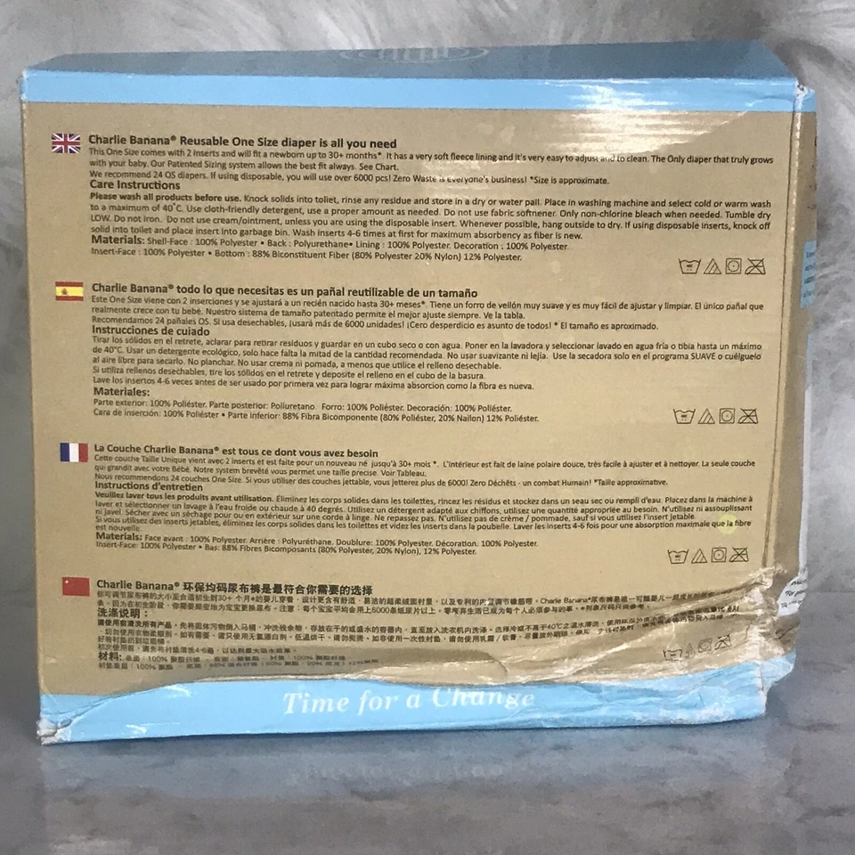 Sistema de pañales de tela reutilizable y lavable Charlie Banana Baby Fleece, 3 pañales Foto 2 de 3
