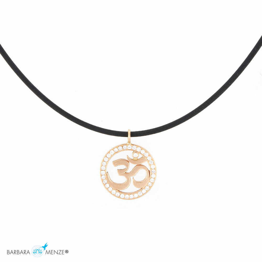 Anhänger Reif Kette Kraftsymbole OM Zeichen 750/- Roségold Barbara Menze (22131)