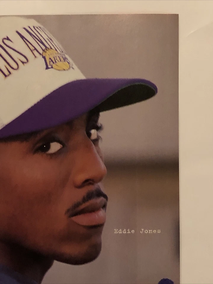 1996 Eddie Jones Sports Specialties Cap PRINT AD Los Angeles Lakers Hat VTG 90s - Image 3 of 4