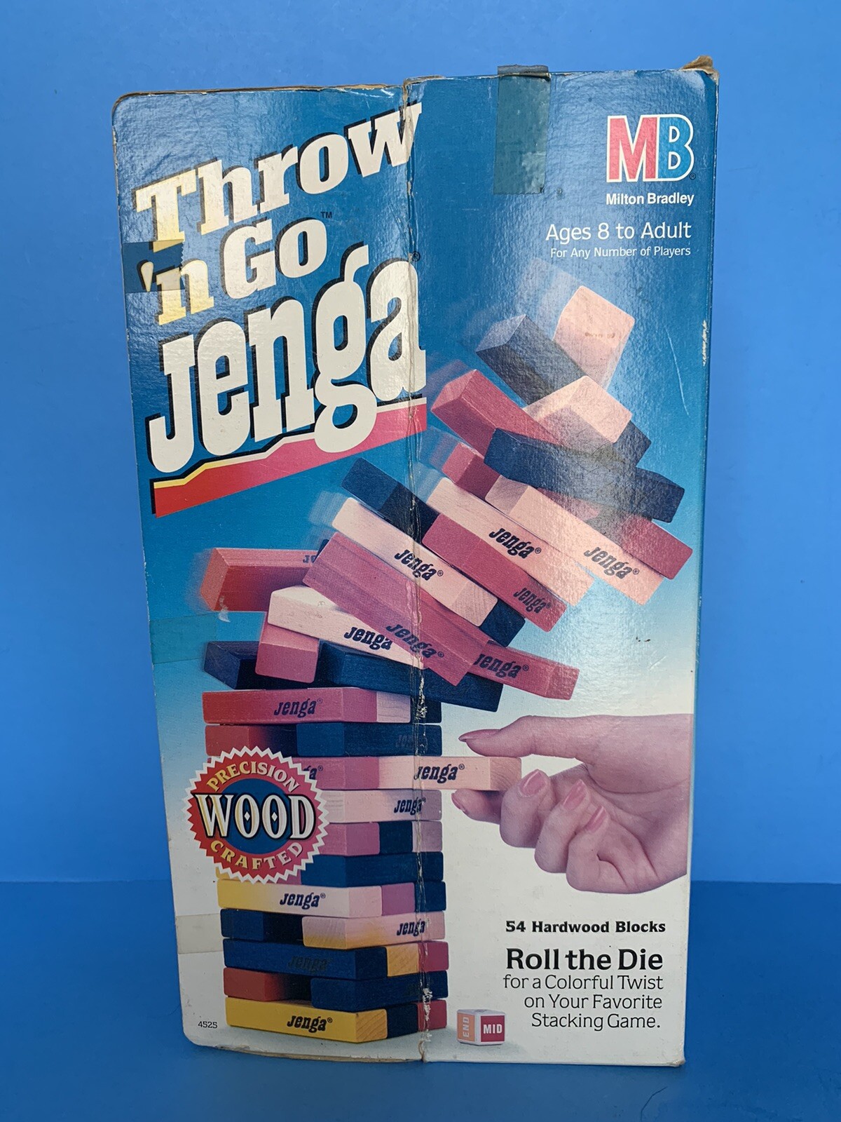 Jenga Throw 'n Go 1986 Game Milton Bradley Real Wood