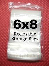 100 Reclosable Storage Bags 6''x 8'' Clear 1.4 Mil Pint Size Zip-Top Baggies 6x8