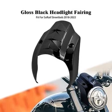 Gloss Black Headlight Fairing Cover Fit For Harley Softail 2018 up Street Bob