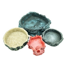 Reptile box landscaping tortoise feeding bowl spider snake lizard eating bowl