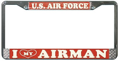 AIR FORCE  I LOVE MY AIRMAN CAR LICENSE PLATE FRAME 