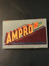 Large Matchbook Advertising AMPRO CORP. & Zenith Movie Supply Co.