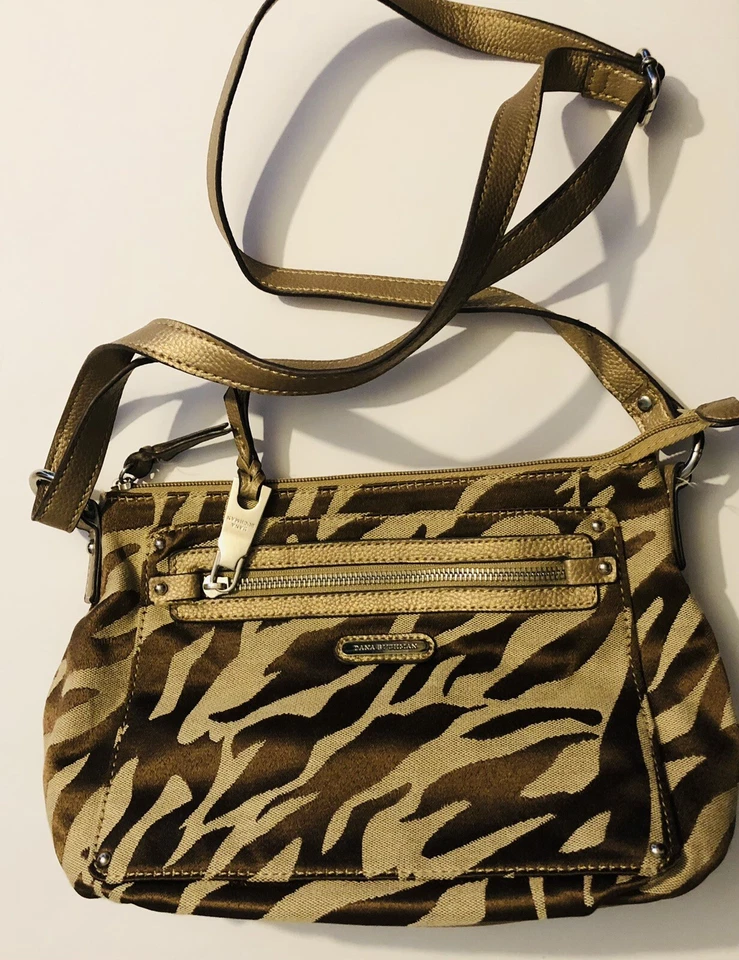 Dana Buchman Brown Zebra Striped Purse Crossbody Shoulder Bag 9724GS2D - Image 3 of 4