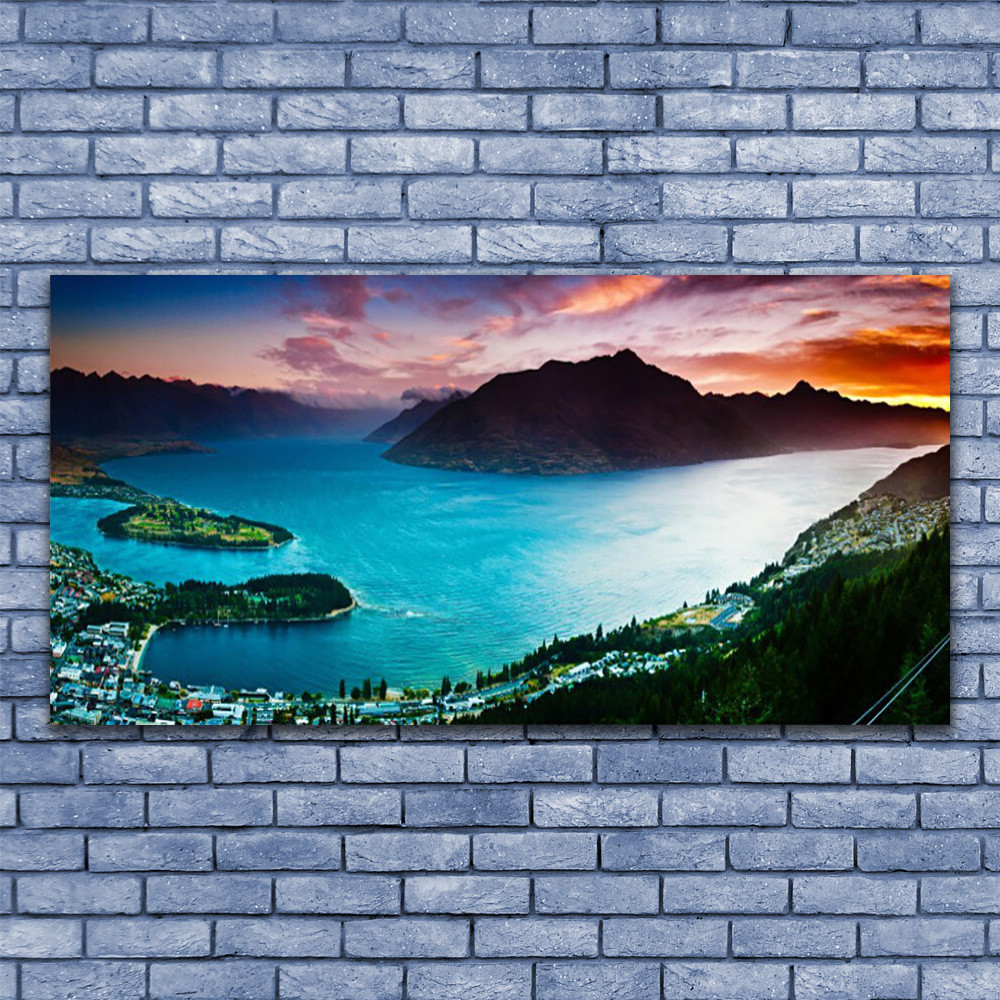 Grand tableau sur verre 140x70 cm pour illuminer un mur sombre de salon