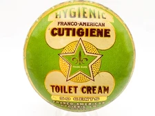 1940s Vintage Cutigiene Toilet Cream Tin Advertising Vintage Cosmetic Beauty Can