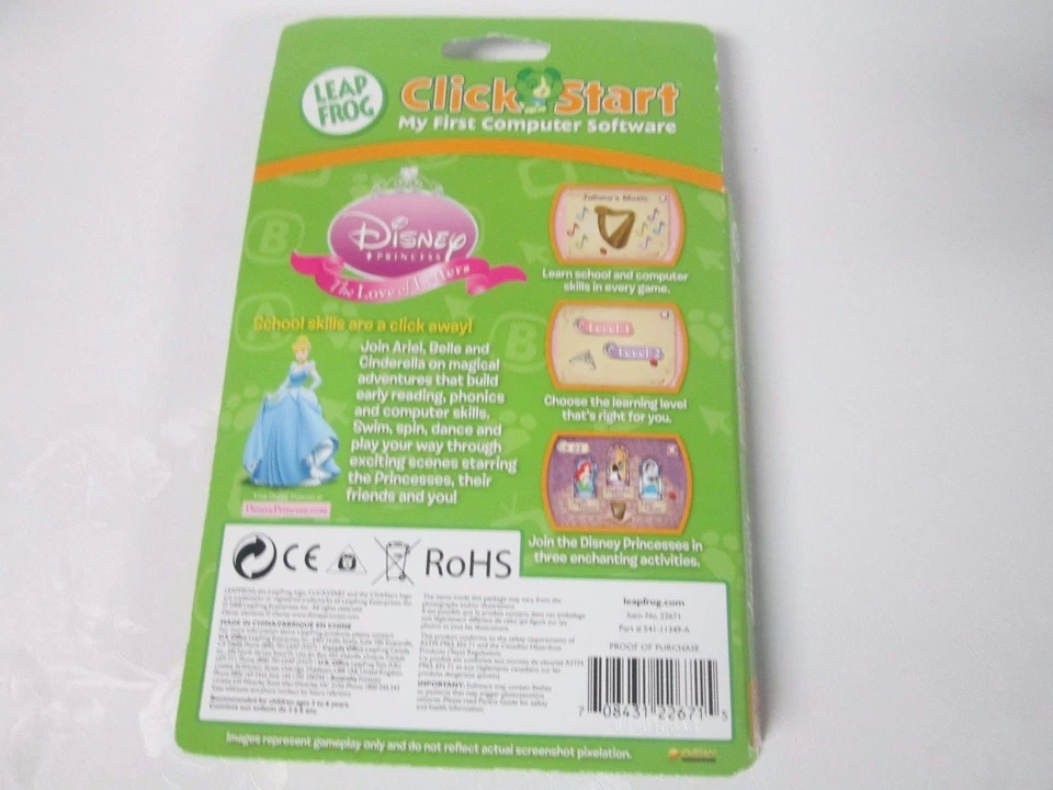 LEAP FROG CLICKSTART DISNEY PRINCESS LOVE OF LETTERS  COMPUTER SOFTWARE GAME NEW - Image 3 of 3