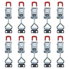 10Pcs Heavy Duty Steel Toggle Latch Catches Adjustable Lock Clamp for Boxes Case