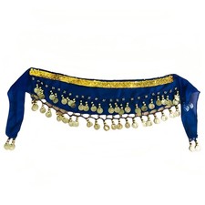 CHOWONE Dogs Belly Dancer Skirt, Waist Chain Hip Curtain Medium, Dark Blue