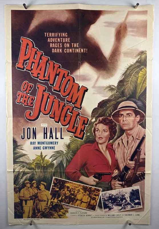 PHANTOM OF THE JUNGLE Movie Poster (Fine) One Sheet 1955 Horror 28795