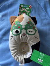 NEW Squishmallows Cam The Cat Plush Slippers Christmas Tree NWT - Kids Size 13/1