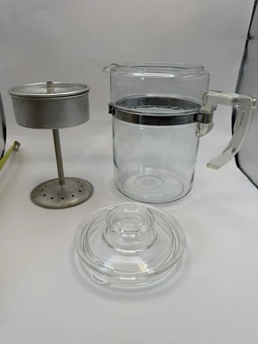Vintage Pyrex 9 Cup 7829 H-53  Glass Coffee Pot Percolator -7756-C Lid Flameware
