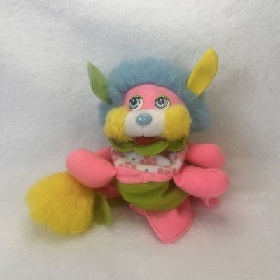 1987 Popple Honeysuckle Flower Popple 4.5  Mattel Vintage 80s Plush Blue & Pink