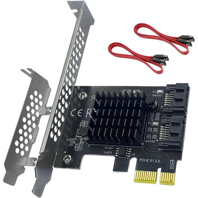 SATA Erweiterungskarte 2-Port PCI-E Controller Adapter 6 Gbit/s für