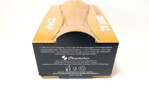 McDonalds Coca Cola Glas Gold 2025 20 Jahre Special Limitiert Neu OVP - Picture 3 of 4