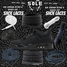 Shoe Laces for Air Jordan 4 Black Cat Replacement laces for Retro 4 black cat
