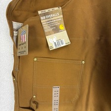 Carhartt Traditional Duck Bibs Overalls Quilt Lined 52x30 R02 BRN Brown NOS NWT