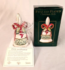 Fitz and Floyd Christmas Bell 5.25" 2004 Pristine Condition