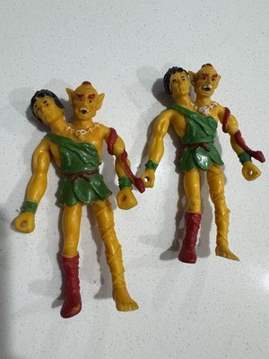 Arco 1984 Other World action figure bendable Two Headed Skitzo head snake Lot X2
