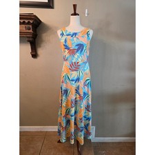 NWT Talbots Women's Tropical Maxi Dress SZ Medium Resortwear Vacation Cruise