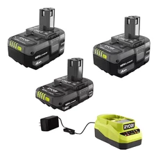 ONE+ 18V Lithium-Ion 4.0 Ah Battery, 2.0 Ah Battery, and Charger Kit with ONE+ 4