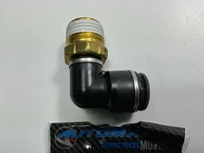 Automann 177.11698D 1/2"x1/2" Push-Lock Air Brake Fitting, 90° Male Swivel Elbow