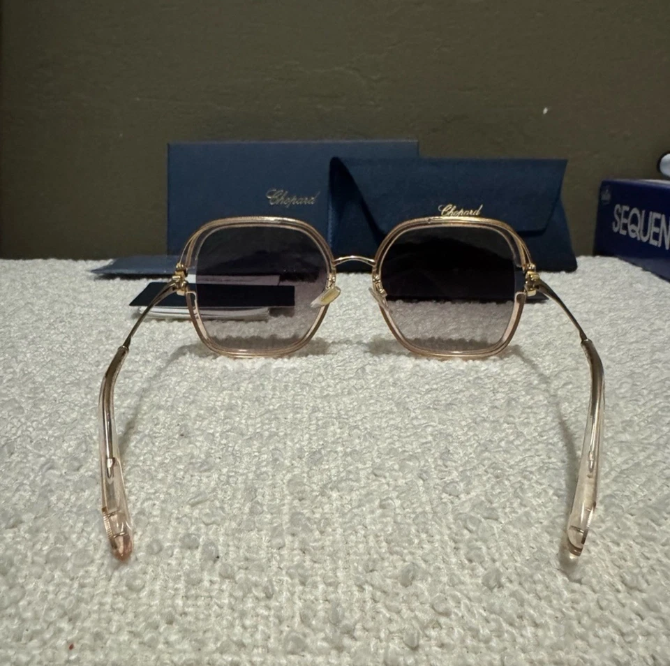 Chopard Happy Hearts Sunglasses SCHG32S-570838 - Rose Gold Pink Crystals, Luxury - Image 4 of 4