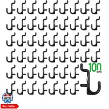 Pegboard Hooks Kit Pegboard J Hook Assortment 100PK Black Peg Hooks
