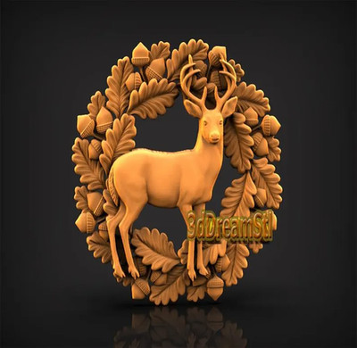 deer STL Model, CNC Router, Engraver, Artcam, Aspire, Wood Art