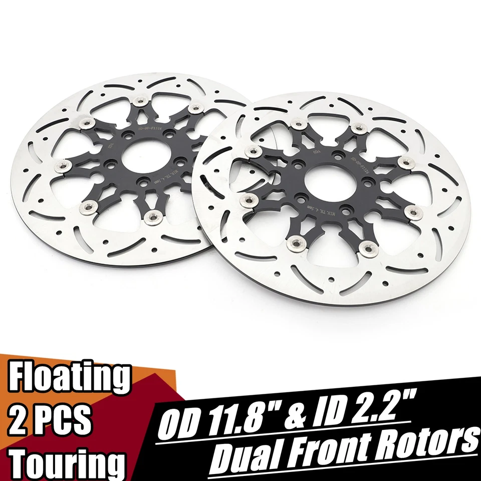 Floating 11.8" Front Brake Rotors for Harley Touring Road King Road Glide FLTRX Foto 2 de 4