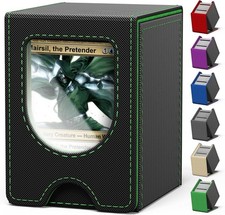 Card Deck Box for MTG Commander, Card Case Holds 100+ Double-Sleeved Cards, Magi
