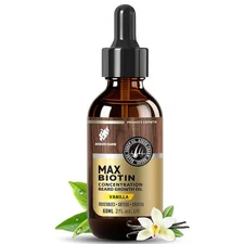 Biotin Beard Growth Oil for Men - Vitamin B5 & Castor Formula, Promote... 