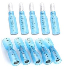 Heat Shrink Bullet Connectors, 100 Pcs Female Male Blue - 100Pcs - AWG 16-14