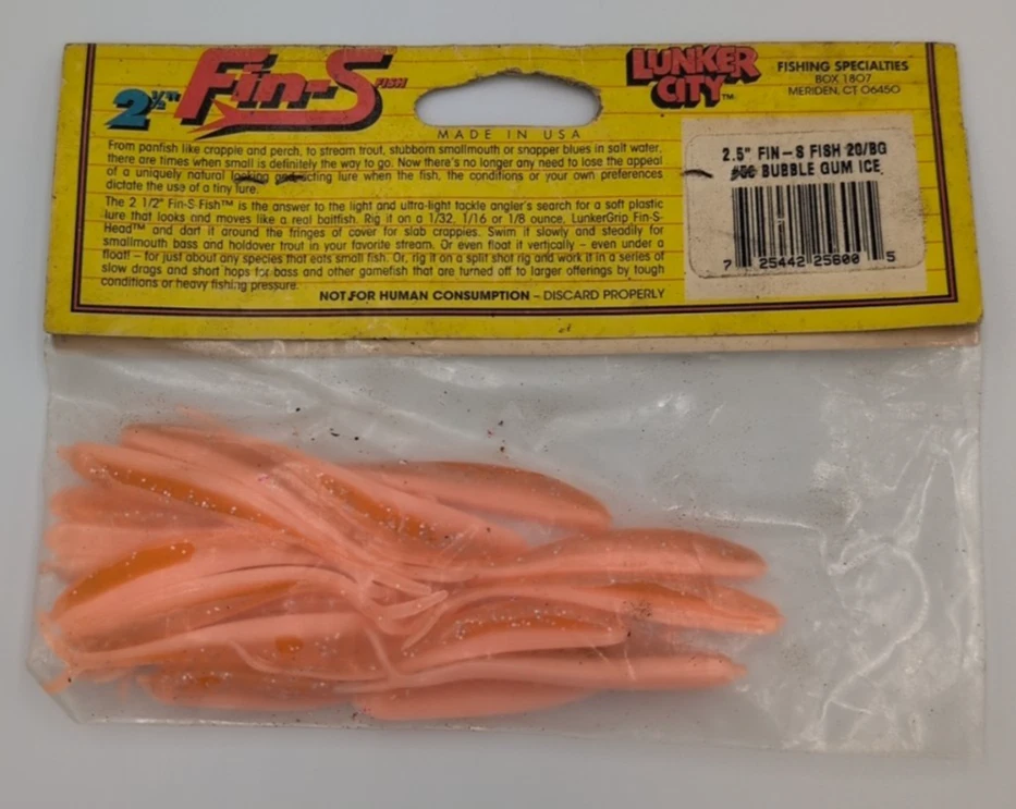 Lote de 5 - Señuelo de pesca Lunker City Fin-S - #56 Bubble Gum Ice 2,5" - 20/paquete Foto 3 de 4