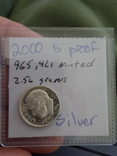 2000 S Roosevelt Dime Silver Proof - Deep Cameo  90% Silver