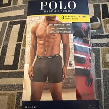 Polo Ralph Lauren Classic Fit Cotton Boxer Briefs Underwear Men  s Med 3 Pack