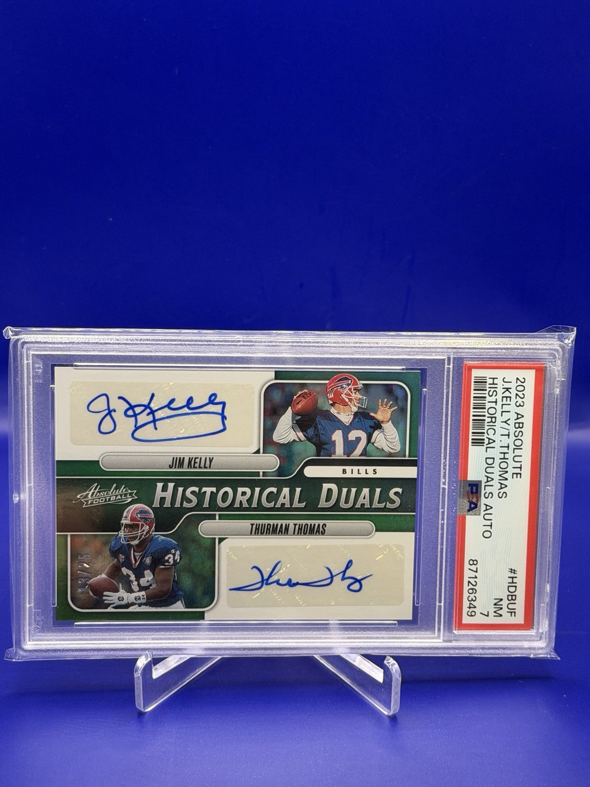 2023 Absolute Historical Duals Jim Kelly Thurman Thomas /25  #Hdbuf