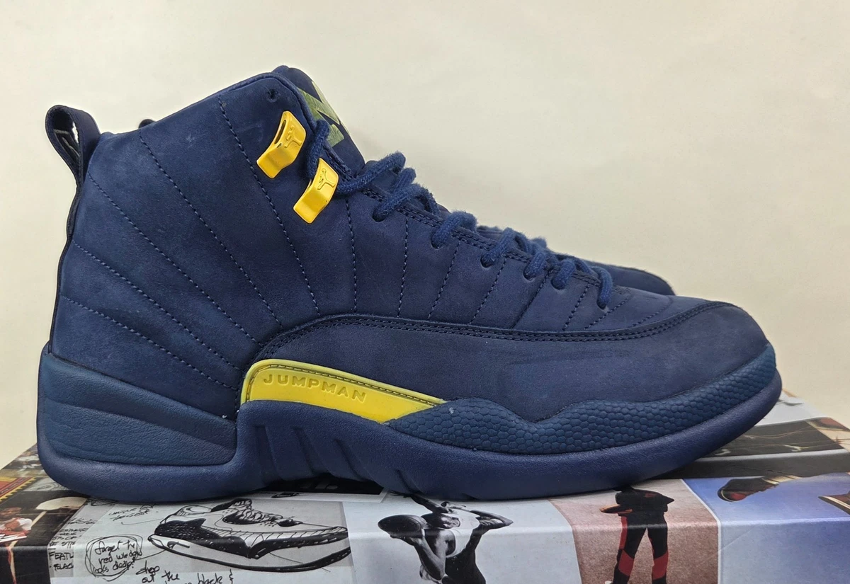 Nike Air Jordan 12 Retro Michigan BQ3180-407 Blue Yellow Mens Size 9 Air Jordan 12 Retro Michigan - BQ3180-407 Raffles & Where to Buy main image 2
