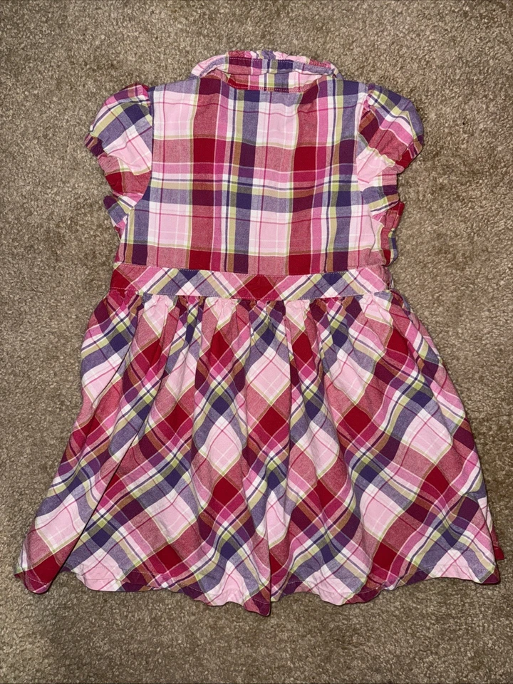 Vestido Crazy 8 Talla 5 Rosa/Púrpura Cuadros Volantes A Cuadros 2011 Verano Iglesia Fiesta Foto 2 de 4