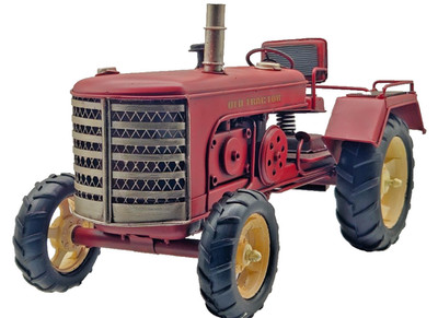 Traktor SCHLEPPER Bulldog Modell BLECHMODELL Oldtimer ROT DEKORATION  JMA340.2