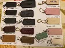 Authentic Coach Handbag Leather Hang Tags Different Colors NEW