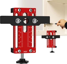 Upgrade Cabinet Door Installation Positioner, Aluminum Cabinet Hardware Jig with